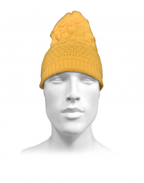 Unisex acrylic  self Designer Cap yellow
